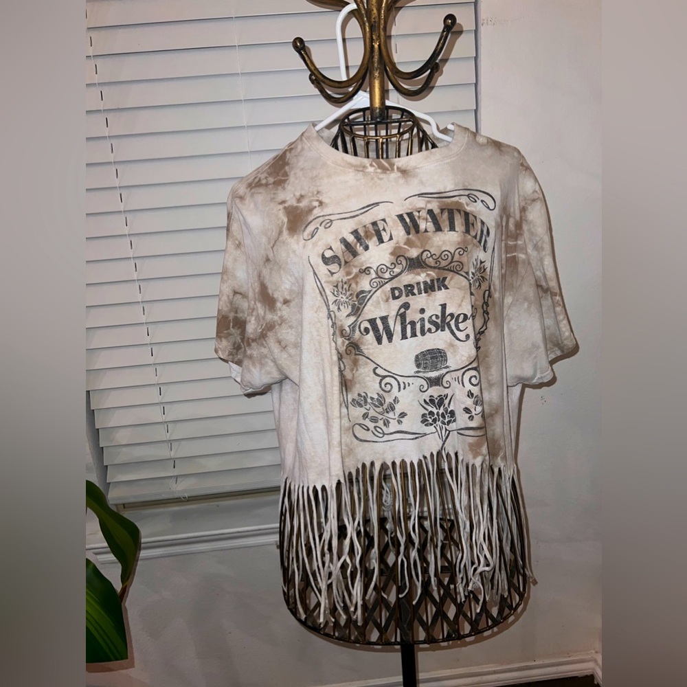 Fifth Sun Xl cropped top with fringe